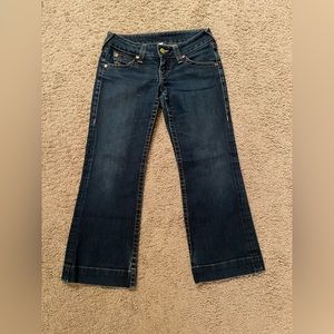True Religion Cropped Flare Denim Jeans